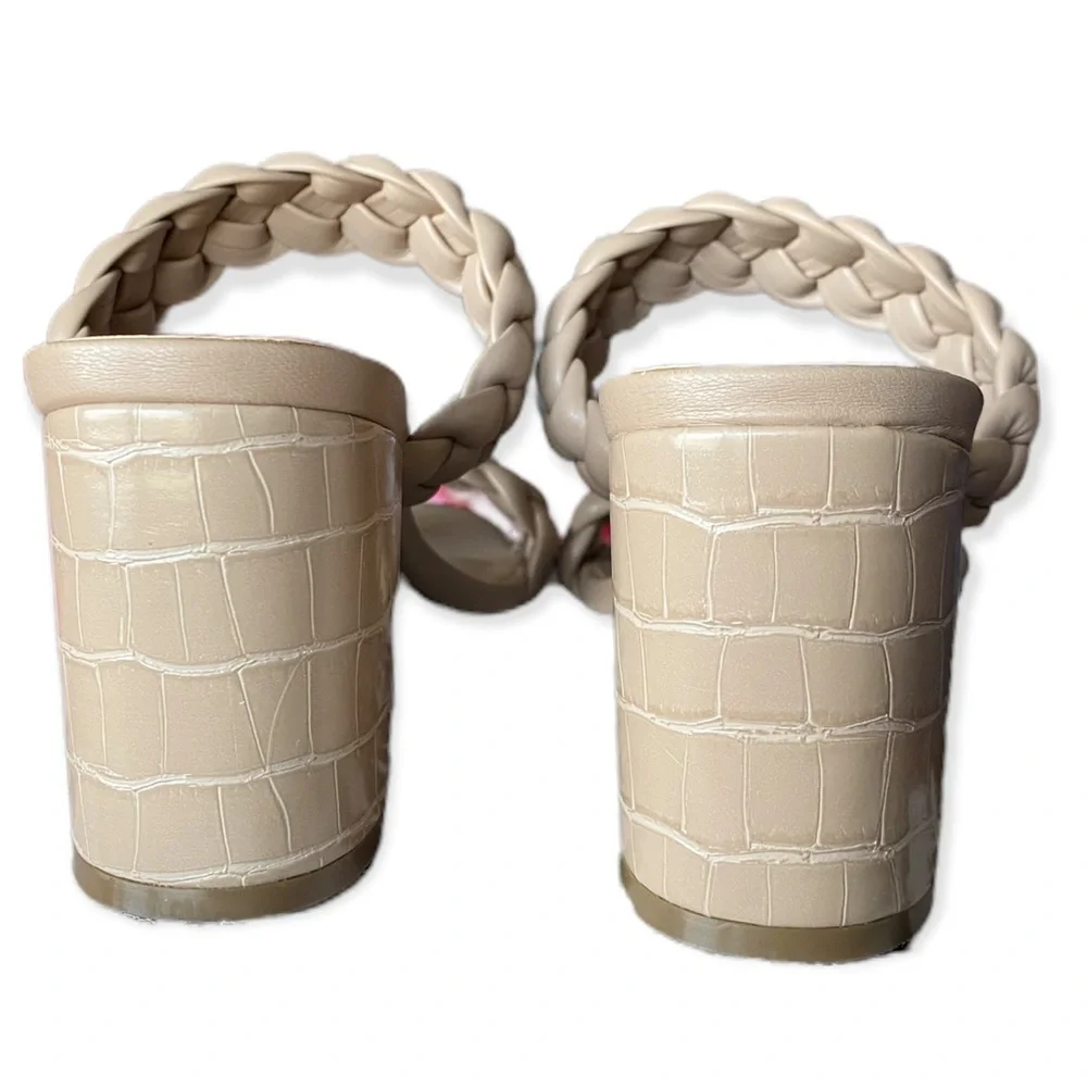 NWT NEW DV Dolce Vita Tessa Chunky Braided Heel Sandal Cream Tan NIB block - Picture 4 of 6